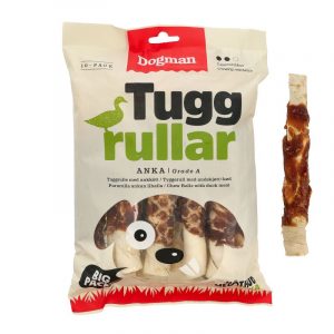 DOGMAN Tuggrullar med Anka 10-pack M, 17,5cm, Vit