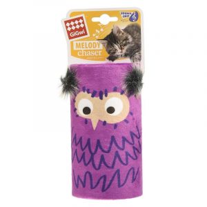 GiGwi Melody Chaser Owl Lila 22cm - kattleksak