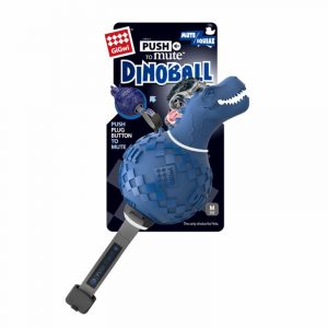 GiGwi Push to Mute Dinosaur Blå L 15cm - hundleksak