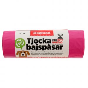 DOGMAN Bajspåsar med knythantag 50-pack Rosa
