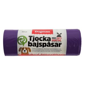 DOGMAN Bajspåsar med knythantag 50-pack Lila