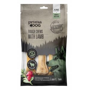 PrimaDog Rough Chews Lamm & Tranbär S 3-pack, 10 cm, 105 g - tuggben för hund