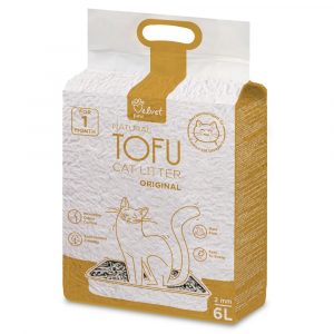 Velvet Paw TOFU Original 6 L - 2mm, dammfri, klumpar, ärtfiber, lätt, nedbrytbar